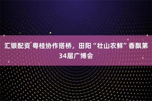 汇银配资 粤桂协作搭桥，田阳“壮山农鲜”香飘第34届广博会