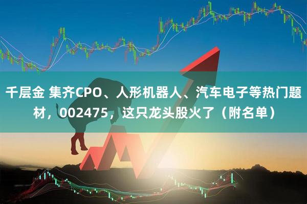 千层金 集齐CPO、人形机器人、汽车电子等热门题材，002475，这只龙头股火了（附名单）